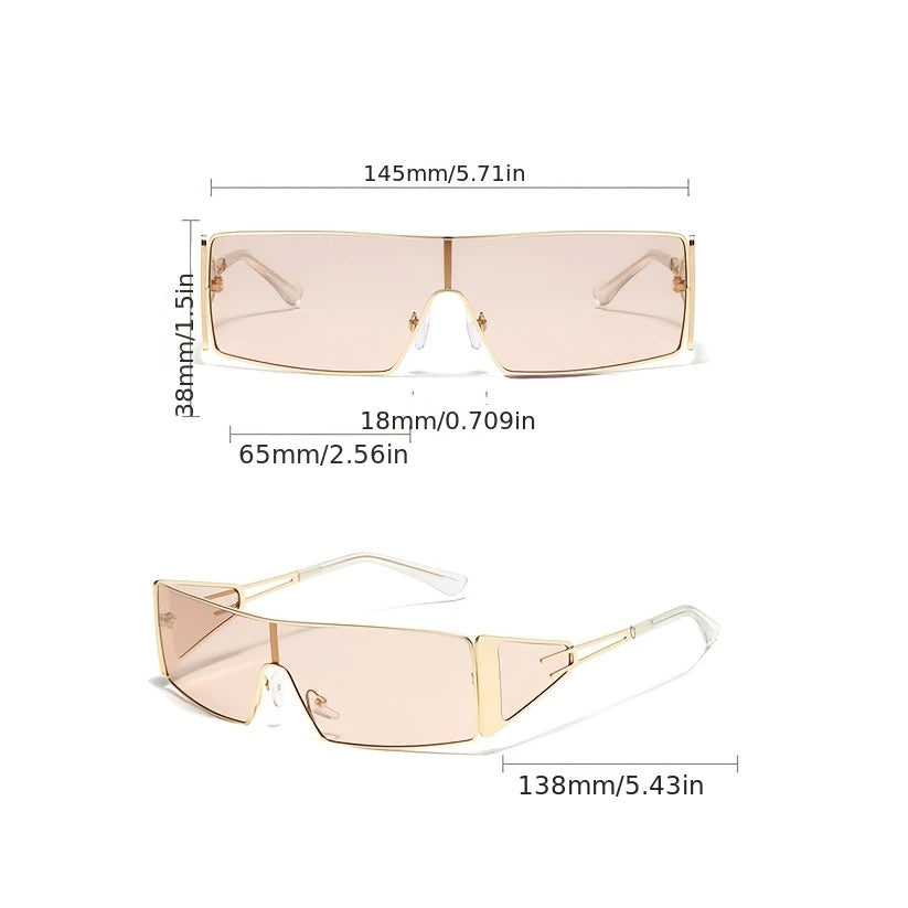 Trendy New Full Rim Glasses for Women, Unique Irregular Shape, Fashion Metal Frame with Colorful Lenses