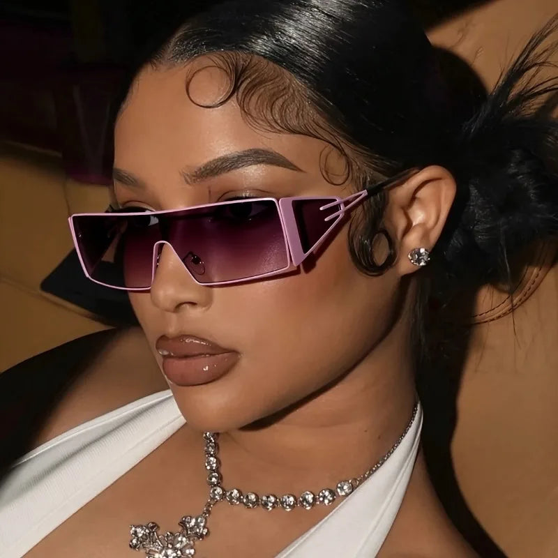 Trendy New Full Rim Glasses for Women, Unique Irregular Shape, Fashion Metal Frame with Colorful Lenses
