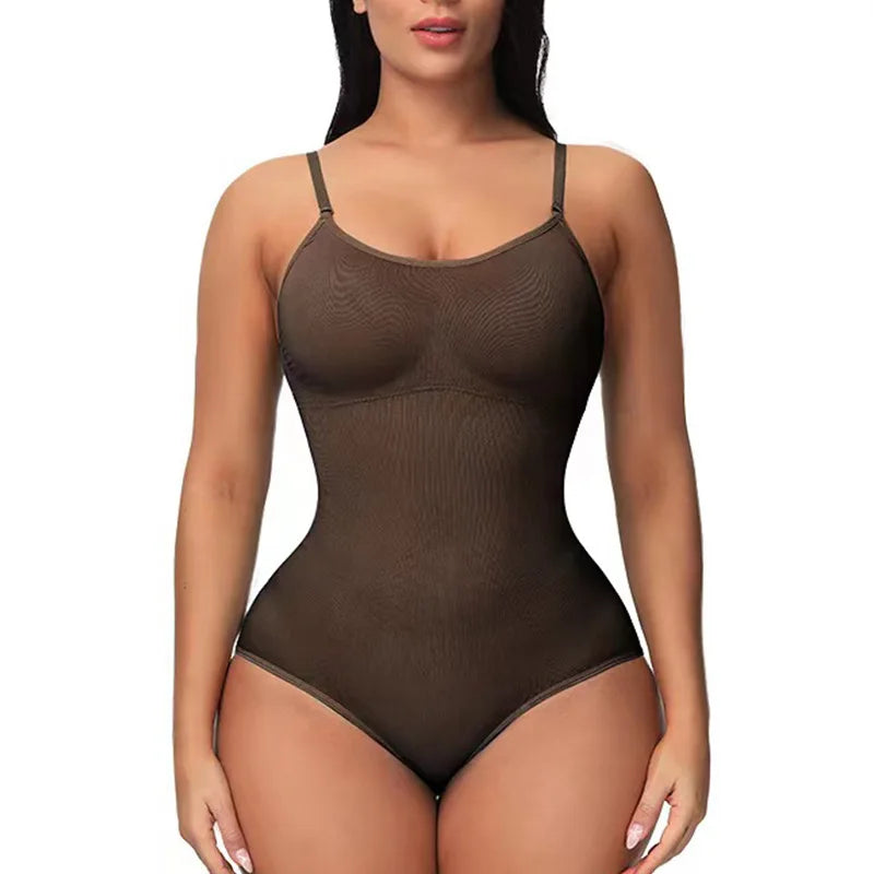 V Neck Spaghetti Strap Bodysuits Compression Body Suits Open Crotch Shapewear Slimming Body Shaper Smooth Out Bodysuit Shaper