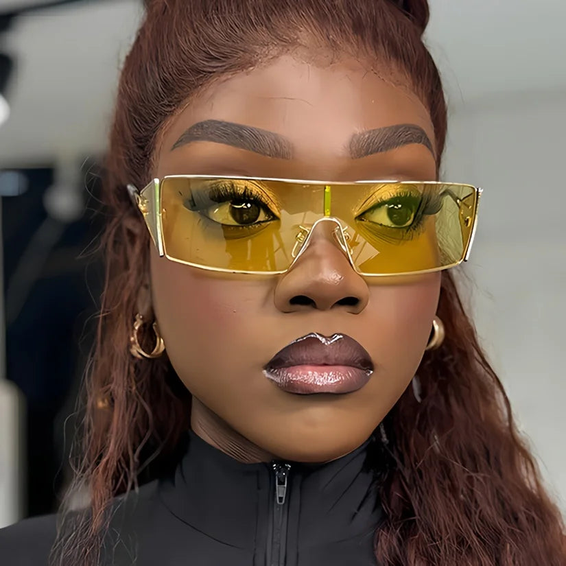 Trendy New Full Rim Glasses for Women, Unique Irregular Shape, Fashion Metal Frame with Colorful Lenses